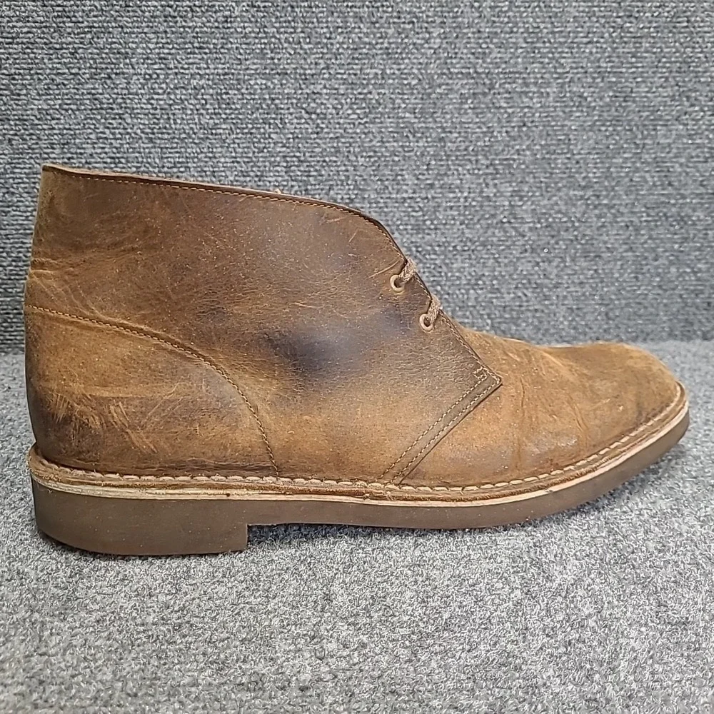 Clarks Brown Leather Desert Beeswax Chukka Ankle Boot Men's sz 13‎